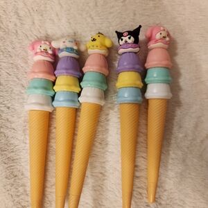 Cute Character Ice Cream Cone Pen Set